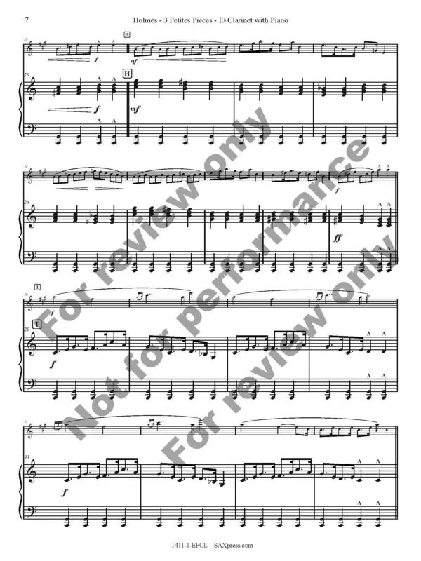 1411-1-EFCL - HOLMES - Trois Petites Pieces - sample_Page_10 Three Little Pieces | E flat Clarinet