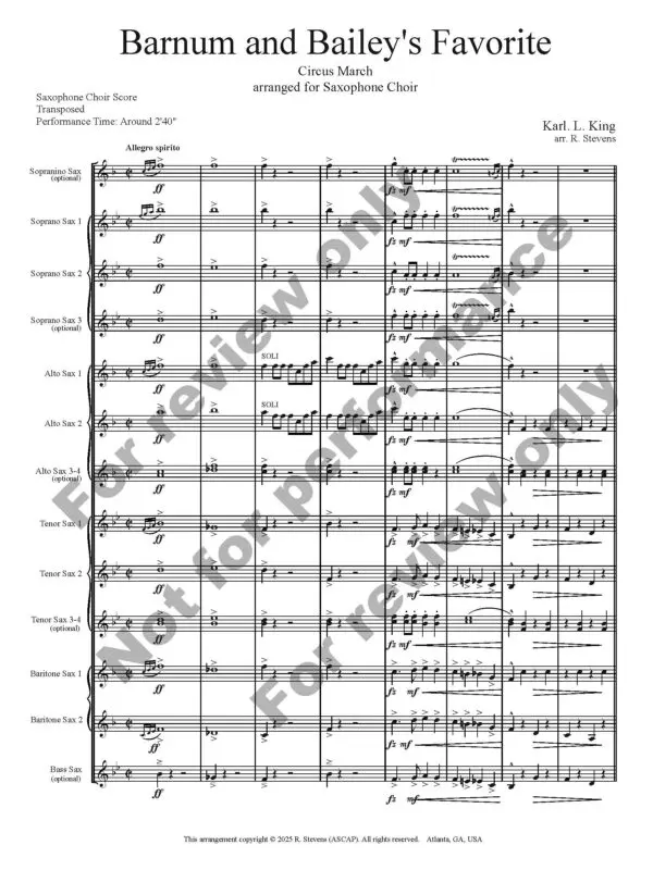 1412-9 - KING - Barnum and Baileys Favorite - Sax Choir - sample_Page_03 Barnum and Bailey's Favorite