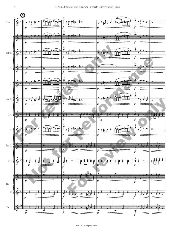 1412-9 - KING - Barnum and Baileys Favorite - Sax Choir - sample_Page_04 Barnum and Bailey's Favorite