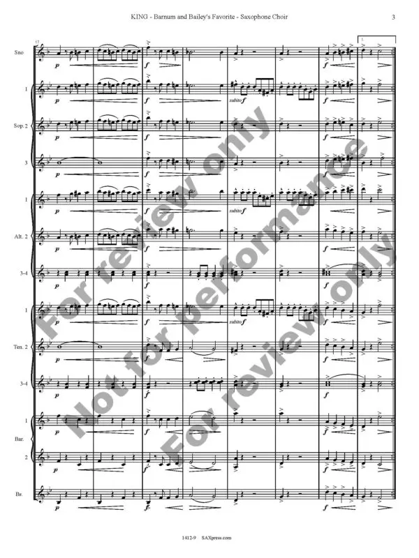 1412-9 - KING - Barnum and Baileys Favorite - Sax Choir - sample_Page_05 Barnum and Bailey's Favorite