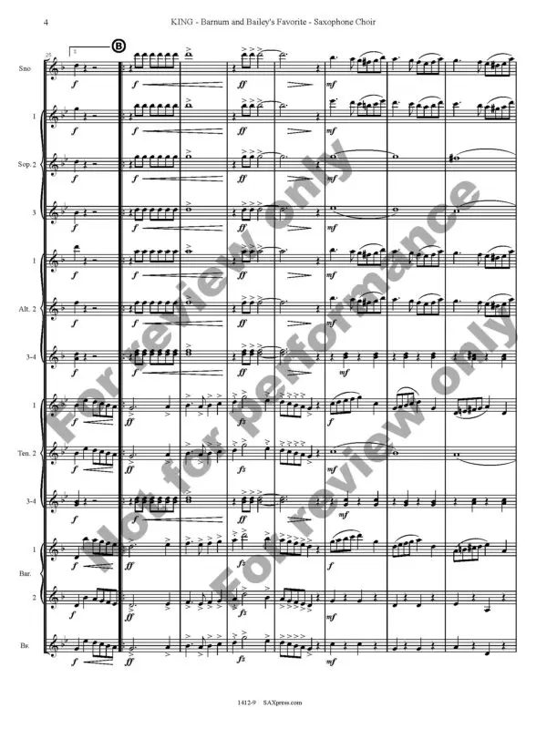 1412-9 - KING - Barnum and Baileys Favorite - Sax Choir - sample_Page_06 Barnum and Bailey's Favorite