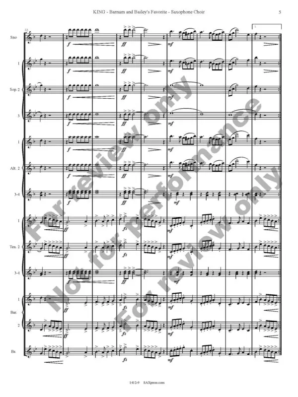 1412-9 - KING - Barnum and Baileys Favorite - Sax Choir - sample_Page_07 Barnum and Bailey's Favorite
