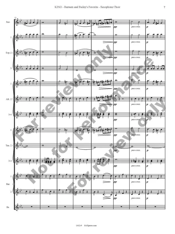 1412-9 - KING - Barnum and Baileys Favorite - Sax Choir - sample_Page_09 Barnum and Bailey's Favorite