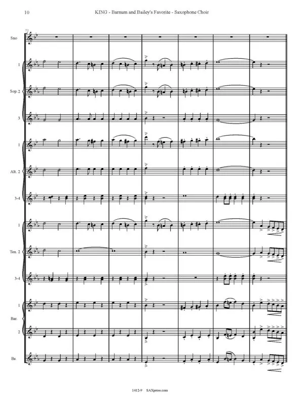 1412-9 - KING - Barnum and Baileys Favorite - Sax Choir - sample_Page_12 Barnum and Bailey's Favorite