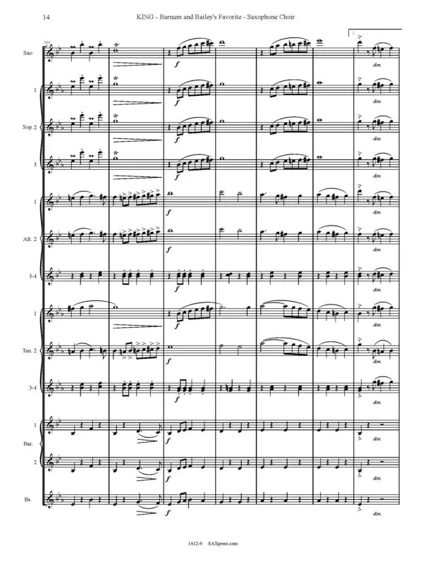 1412-9 - KING - Barnum and Baileys Favorite - Sax Choir - sample_Page_16 Barnum and Bailey's Favorite