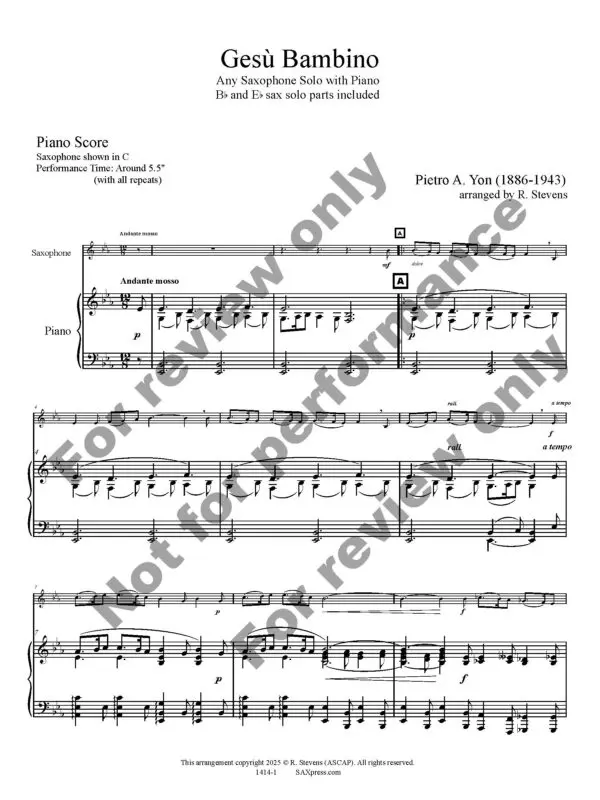 1414-1-YON-Gesu Bambino-00-any sax w piano_Page_3 Gesu Bambino - Any Sax Solo with Piano