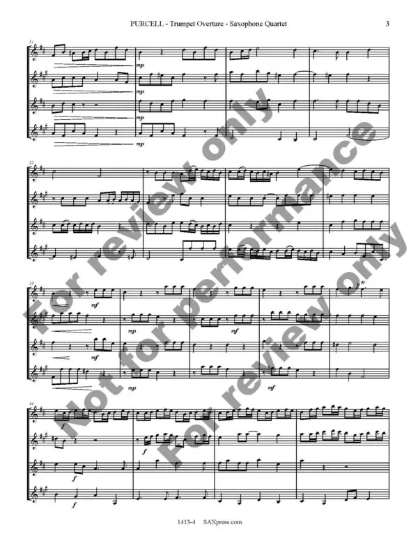 Trumpet Overture | Sax Quartet