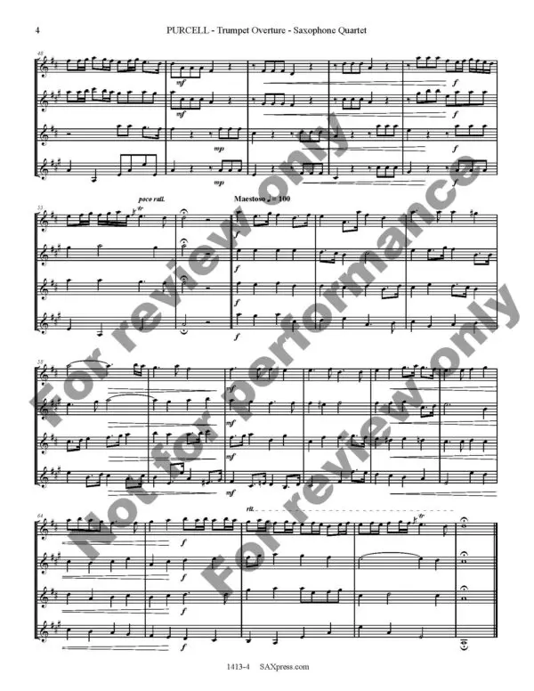 Trumpet Overture | Sax Quartet