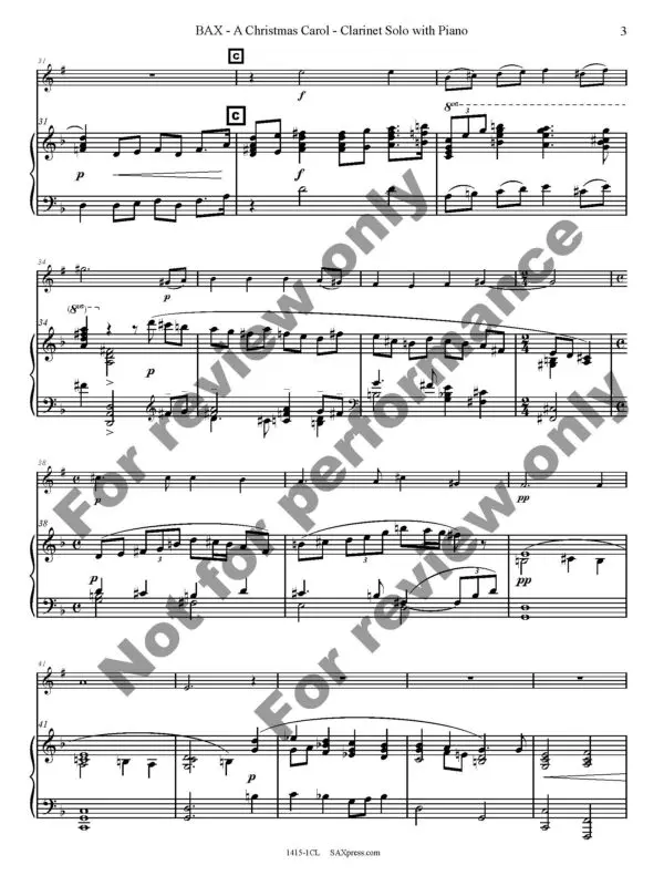 1415-1CL - BAX - A Christmas Carol - 00 - SCORE - Cl Solo w. Piano_Page_07 A Christmas Carol | Clarinet Solo