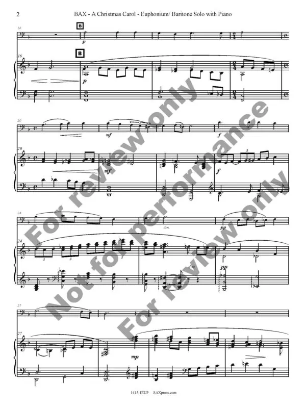 A Christmas Carol | Euphonium or Baritone Solo