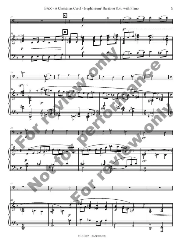 A Christmas Carol | Euphonium or Baritone Solo