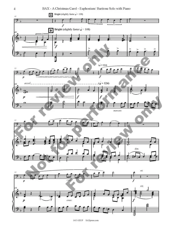 A Christmas Carol | Euphonium or Baritone Solo