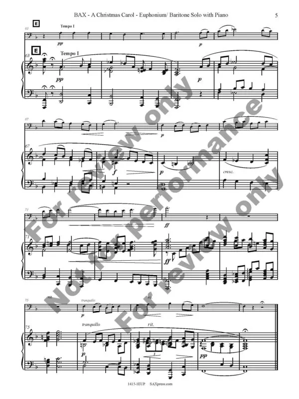 A Christmas Carol | Euphonium or Baritone Solo