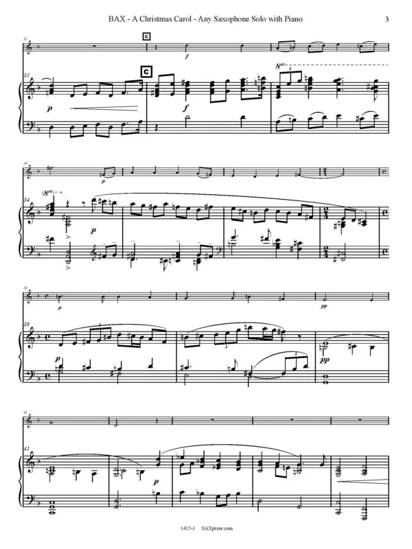 A Christmas Carol | Any Sax Solo