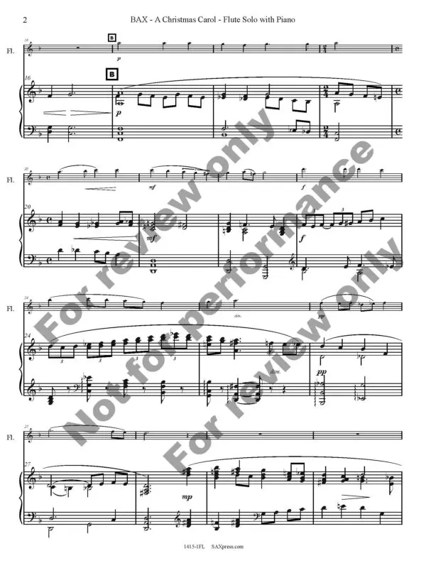 A Christmas Carol | Flute or Alto Flute Solo