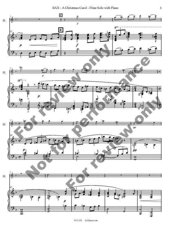A Christmas Carol | Flute or Alto Flute Solo