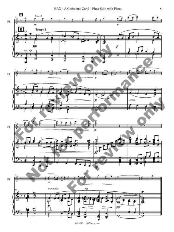 A Christmas Carol | Flute or Alto Flute Solo
