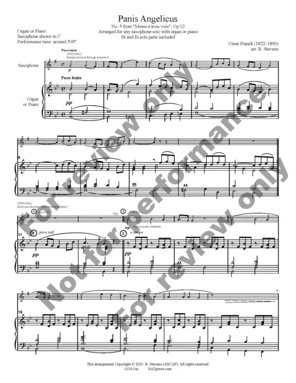 Panis Angelicus | Sax Solo